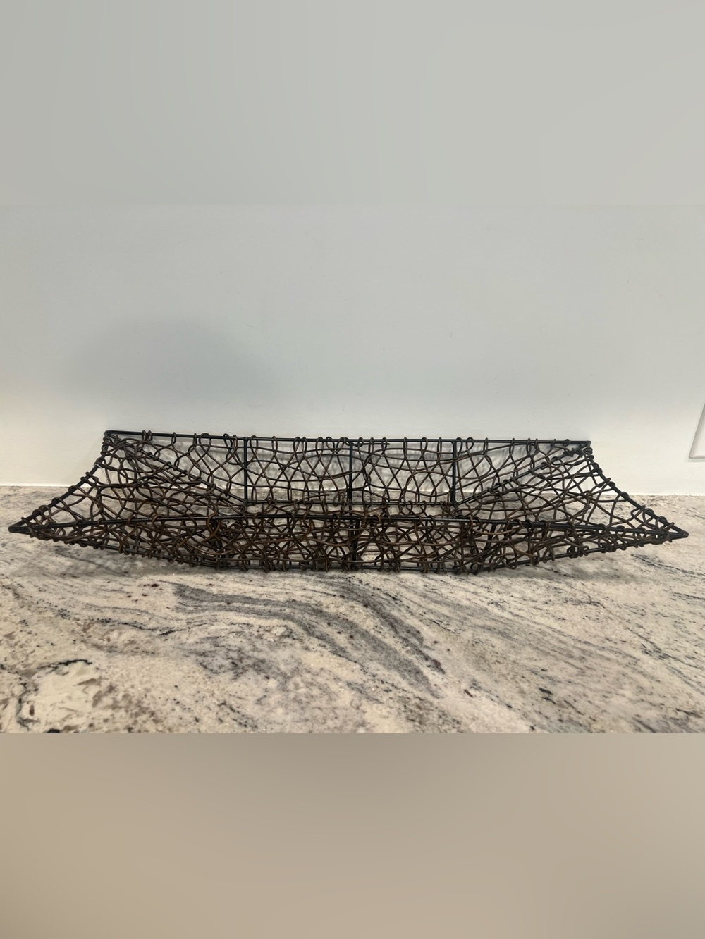 Large 2 ft Rustic Wire woven Basket Decorative Tray - Brown